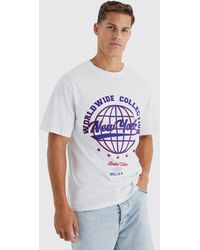 BoohooMAN - Tall Oversized New York Varsity Collection T-shirt - Lyst