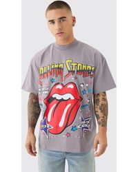 BoohooMAN - Oversized Rolling Stones Large Scale License T-shirt - Lyst