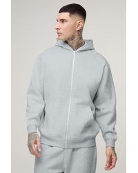 BoohooMAN - Tall 330Grm Oversize Basic Hoodie mit Reißverschluss - Lyst