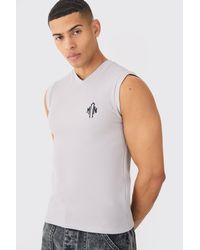 BoohooMAN - Muscle Fit Brushed Ottoman Tank - Lyst