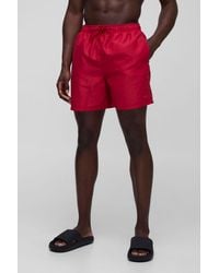 BoohooMAN - Mid Length Branded Swim Trunks - Lyst