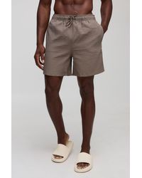 Boohoo - Bañador De Largo Medio Con Costuras Antidesgarros - Lyst
