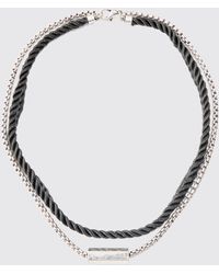 BoohooMAN - Rope And Chain Multi Layer Necklace - Lyst