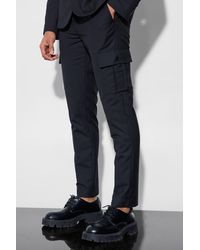 BoohooMAN - Skinny Fit Cargo Suit Pants - Lyst