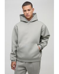 Boohoo - Sudadera Oversize Recta De Scuba Con Capucha - Lyst