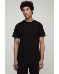 BoohooMAN - Regular Fit Basic Crew Neck Long Line T-Shirt - Lyst