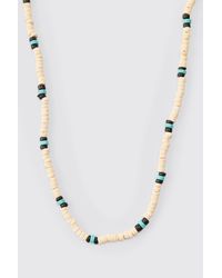 BoohooMAN - Beaded Necklace In White - Lyst