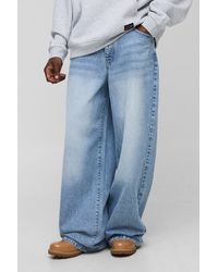 BoohooMAN - Tall Parachute Extreme Washed Woven Tab Jeans - Lyst
