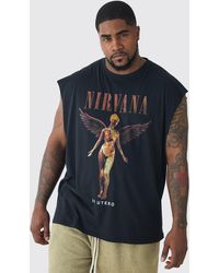BoohooMAN - Plus Nirvana Angel License Print T-shirt - Lyst