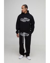 BoohooMAN - Oversized Boxy Ofclman Graphic Washed Hoodie & Relaxed Jogger Tracksuit - Lyst