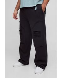 BoohooMAN - Plus Heavy Weight Relaxed Distressed Carpenter Joggers - Lyst