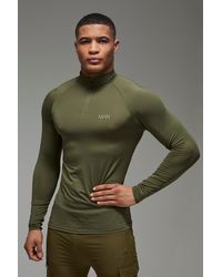 BoohooMAN - Active Muscle Fit Raglan 1/4 Zip - Lyst