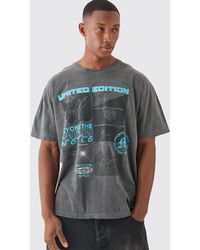 BoohooMAN - Oversized Wash Limited Edition Space T-shirt - Lyst