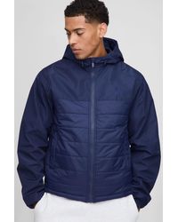 BoohooMAN - Regular Fit Lightweight Quilted Hooded Jacket - Lyst