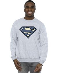BoohooMAN - Dc Comics Superman Indigo Blue Logo Sweatshirt - Lyst