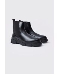 BoohooMAN - Chunky Track Sole Chelsea Boots - Lyst