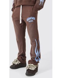 BoohooMAN - Slim Flared Stacked Spray Wash Homme Joggers - Lyst