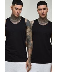 BoohooMAN - Tall 2 Pack Basic Regular Fit Tank - Lyst