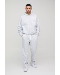 BoohooMAN - Oversized Boxy Moto Gusset Zip Through Hooded Tracksuit - Lyst