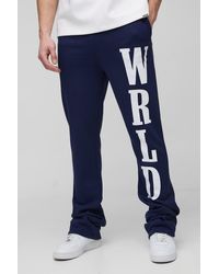 BoohooMAN - Tall Slim-Fit Jogginghose mit Worldwide-Print - Lyst