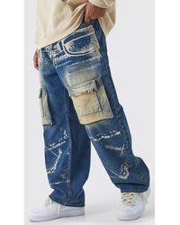 BoohooMAN - Plus Relaxed Rigid X-ray Acid Wash Denim Jean - Lyst