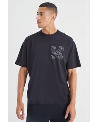 BoohooMAN - Oversized M Stencil Graphic T-shirt - Lyst