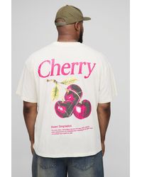 BoohooMAN - Plus Oversize T-Shirt mit Kirsch-Print - Lyst