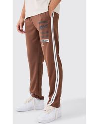 BoohooMAN - Regular Fit Tricot Gusset Side Tape Jogger - Lyst