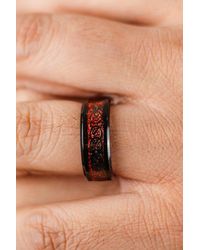 BoohooMAN - The Colourful Aura Punk Tungsten Steel Black Carbon Fiber Mens Wide Band Ring - Lyst