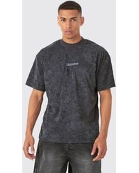 BoohooMAN - Oversized Extended Neck Towelling Homme T-shirt - Lyst