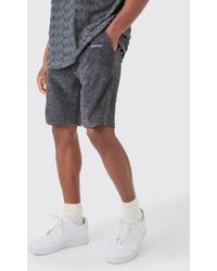 Boohoo - Loose Fit Mid Length Towelling Shorts - Lyst