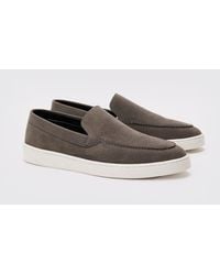 Boohoo - Faux Suede Slip On Loafer In Grey - Lyst