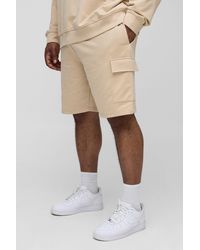 BoohooMAN - Plus Lightweight Loopback Regular Fit Basic Cargo Shorts - Lyst