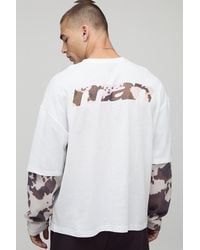 BoohooMAN - Oversized Boxy Faux Layer Cow Print T-Shirt - Lyst