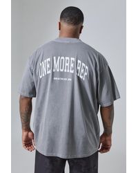 BoohooMAN - Plus Man Active Gym Oversized Overdyed Rep T-shirt - Lyst