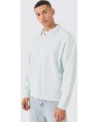 BoohooMAN - Oversized Revere Neck Rugby Polo - Lyst