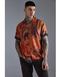 BoohooMAN - Short Sleeve Oversized Slub Painting Shirt - Lyst