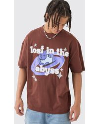Boohoo - Oversized Cosmic Worlds Puff Print T-shirt - Lyst
