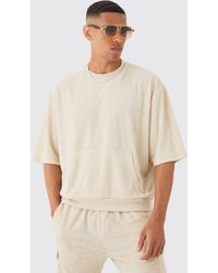 BoohooMAN - Short Sleeve Oversized Boxy Towelling Sweatshirt - Lyst