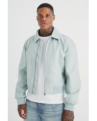 BoohooMAN - Boxy Embossed Pu Collared Bomber - Lyst