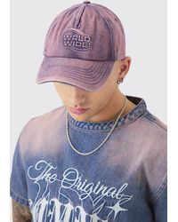 BoohooMAN - Worldwide Embossed Washed Cap In Pink - Lyst