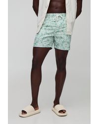 Boohoo - Mid Length Stripe Paisley Printed Swim Shorts - Lyst