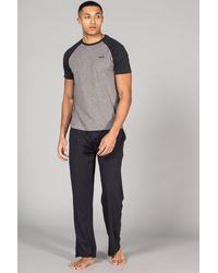 BoohooMAN - Tokyo Laundry Cotton 2-piece Short Sleeve Raglan Top And Jersey Bottoms Pyjama Set - Lyst