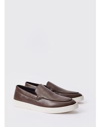 BoohooMAN - Pu Slip On Loafer In Brown - Lyst