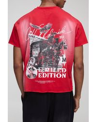 BoohooMAN - Oversized Shrunken Washed Distressed Western Graphic T-Shirt - Lyst