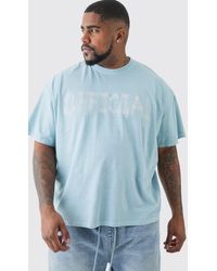Boohoo - Plus Oversized Overdye Official Print T-Shirt - Lyst
