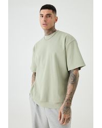 BoohooMAN - Tall Oversized Heavyweight Ribbed Short Sleeve Sweatshirt - Lyst