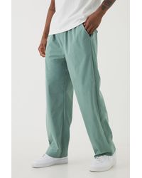 BoohooMAN - Tall Elastic Waist Lightweight Technical Stretch Relaxed Cropped Trouser - Lyst