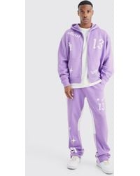 BoohooMAN - Oversized Boxy Hooded Gusset Tracksuit - Lyst