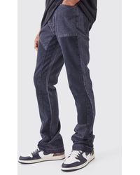 BoohooMAN - Tall Slim Rigid Flare Overdye Carpenter Jeans - Lyst